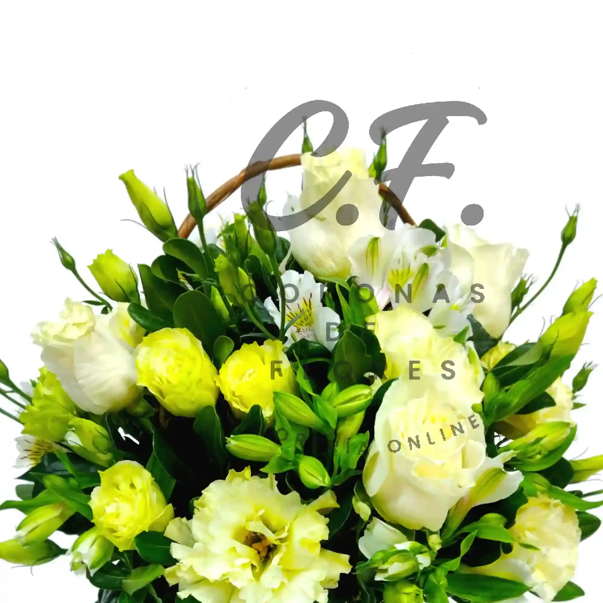 Canasta de flores blancas 2